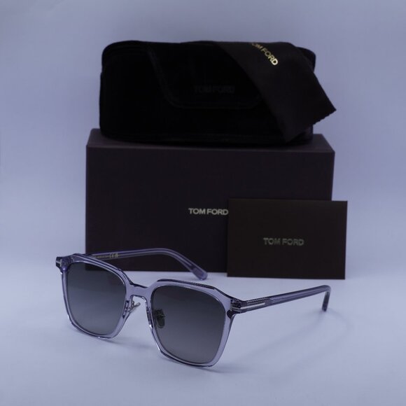 Tom Ford FT0971-K 20B Square Sunglasses - Transparent Grey\Smoke - Picture 1 of 9